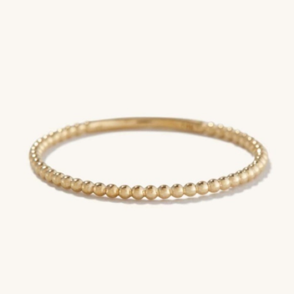 Mejuri Solid 14k Gold Beaded Ring Size 9